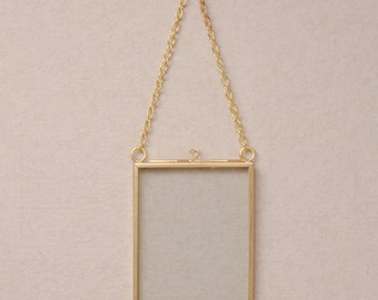 Mini Vertical Brass Hanging Frame Wallet Photo 2.5x3.5 Ornament
