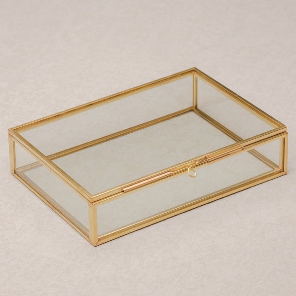 4x6" Brass & Glass Photo Print Box