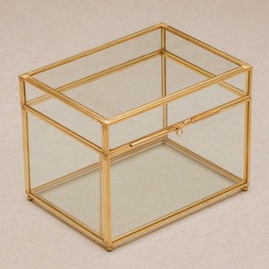 4x6&quot; Brass & Glass Upright Photo Print Box - Large 325 Photos
