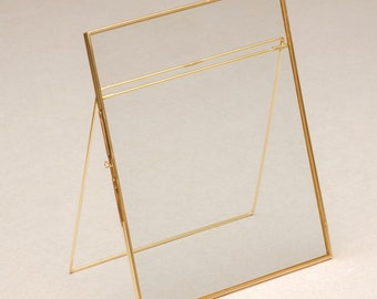8x10" Brass & Glass Tabletop Photo Frame in Gold