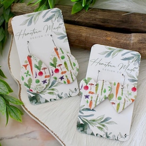 Vegetable Earrings, Garden Earrings, Gardener Earrings, Farmer Earrings, Summer Earrings, Small Farm Earrings, Healthy Earrings, Nutrtion
