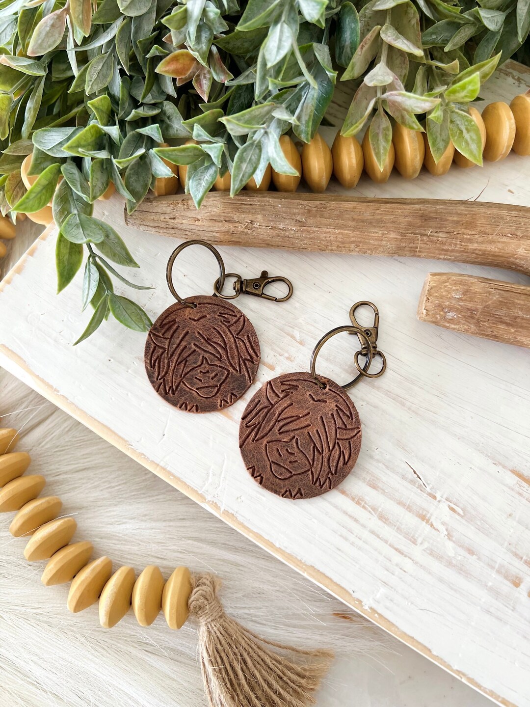 Highland Cow Keychain Cow Keychain Farm Keychain. Ranch Etsy