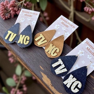 Custom School Earrings,  Game Day Earrings, Tailgate Earrings, Sports Jewelry, Fan Earrings, Customize with your Team Colors, School Spirit