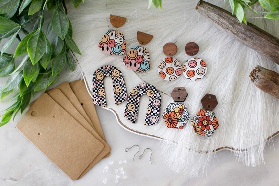 DIY Earring Making Kit, Do It Yourself Earring Kit, Beginner Earring Kit,  Creative Craft Kit, Make Your Own Genuine Leather Cork Earrings 