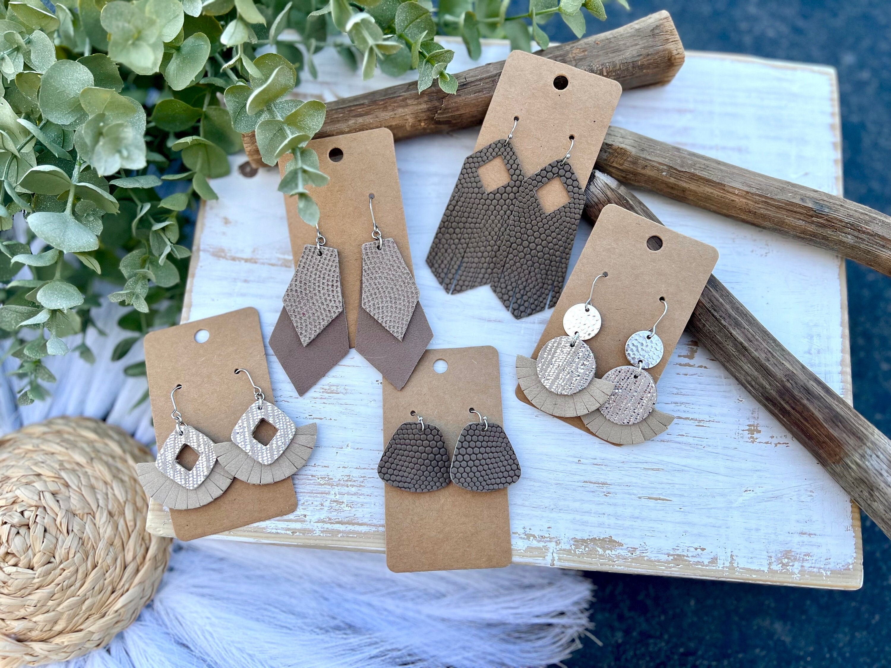 DIY Earring Making Kit Taupe Earring Making Kit Rustic Boho Etsy