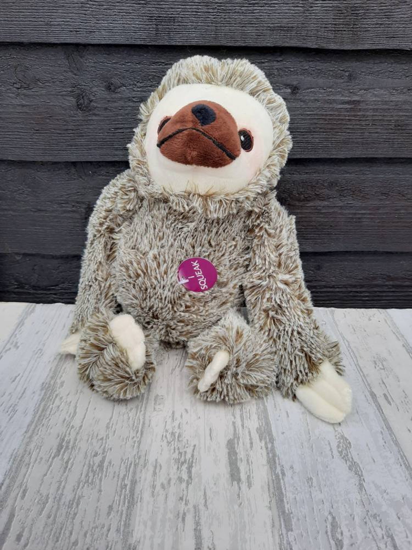Adorable sloth soft plush dog toy with squeaker Etsy