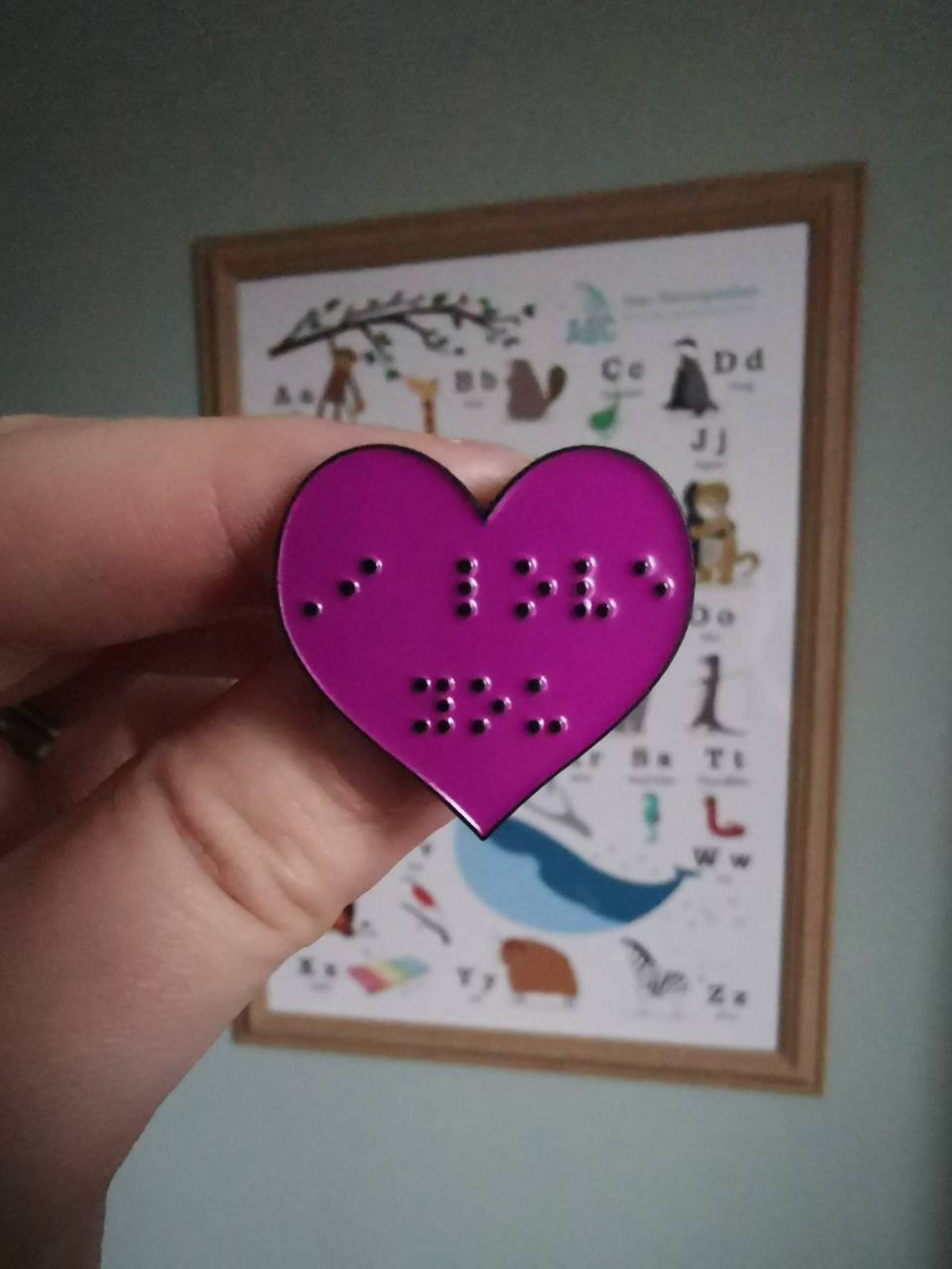 Soft Enamel Heart Pin I Love You Braille Gift Valentines Day Etsy UK