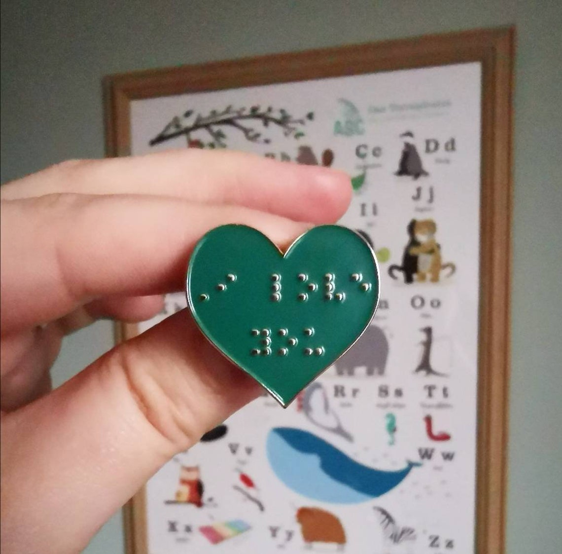 Soft Enamel Heart Pin I Love You Braille Gift Valentines Day Etsy