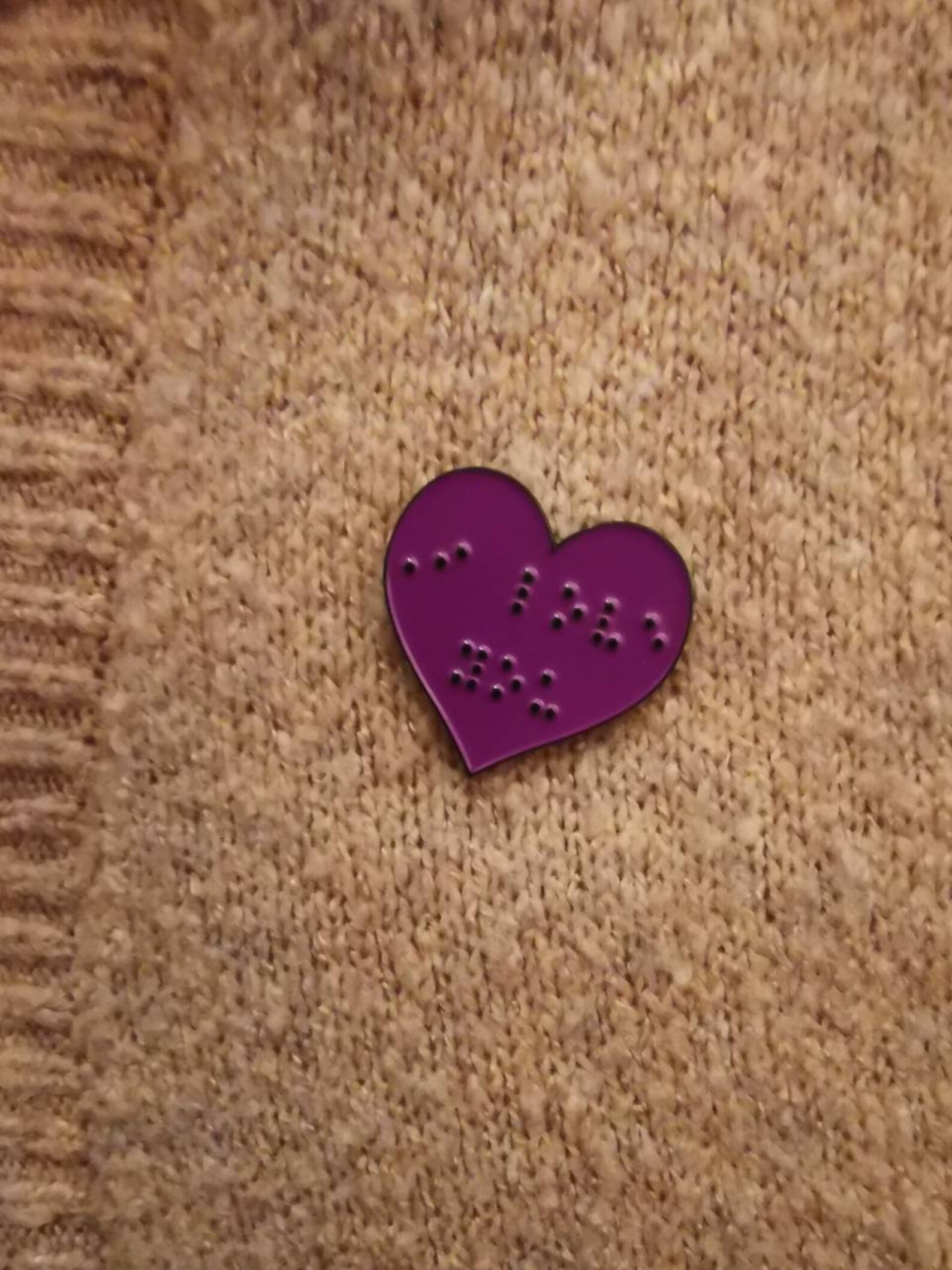 Soft Enamel Heart Pin I Love You Braille Gift Valentines Day Etsy UK