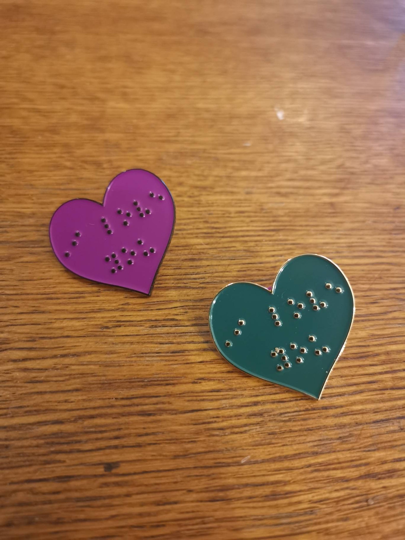Soft Enamel Heart Pin I Love You Braille Gift Valentines Day Etsy UK