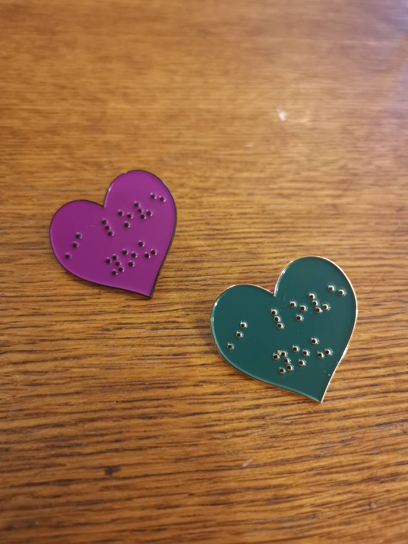Soft Enamel Heart Pin I Love You Braille Gift Valentines Day Etsy UK