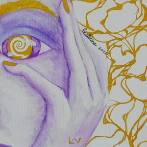 Originele kunstdruk &#39;Inchoate Visions&#39; - aquarelprint voor hedendaagse ruimtes