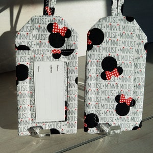 Luggage Tag - Disney's Minnie Mouse Print : Luggage Tag, Laptop Bag, Backpack Tag, Purse Tag, Money Gift Holder - FREE SHIPPING