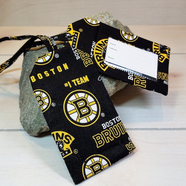 Luggage Tag - Boston Bruins:  Luggage Tag, Laptop Bag, Backpack Tag, Purse Tag, Money Gift Holder - FREE SHIPPING