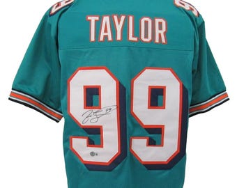 Jason Taylor Hall Of Fame Signed/Autographed Miami Dolphins Custom Football Jersey