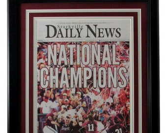 Starkville Daily News Newspaper Mississippi State 2021 World Series Framed CWS