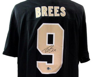 Drew Brees Autographed Black Football Jersey Saints