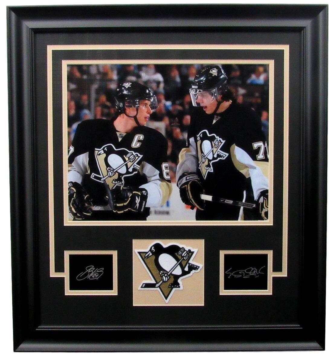 Facsimile Autographed Sidney Crosby Pittsburgh Black Reprint Laser
