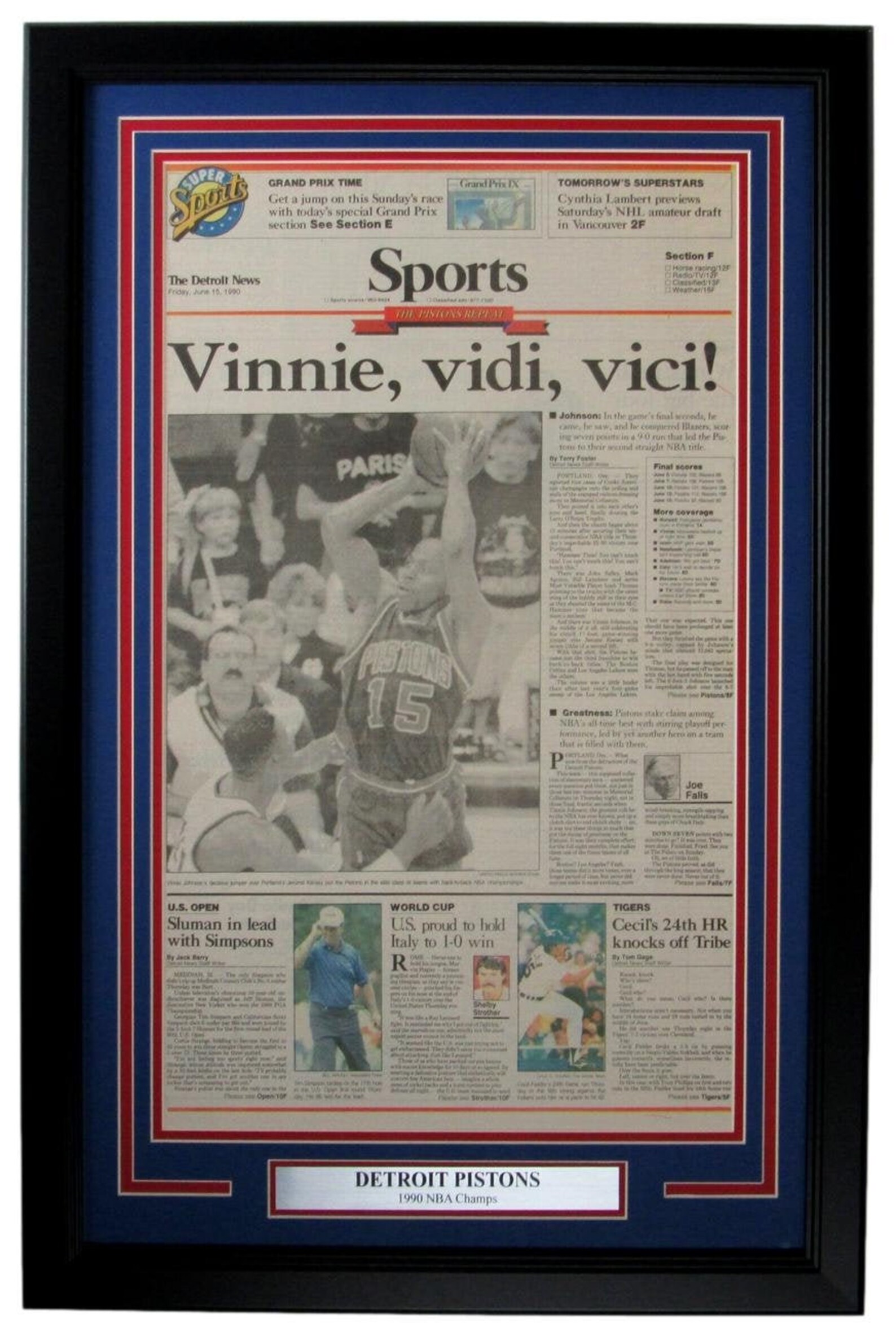 Detroit Pistons 1990 NBA Champs The Detroit News Newspaper Etsy
