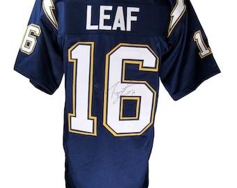 Ryan Leaf Autographed San Diego Chargers Blue Custom Football Jersey