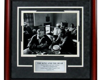 Arnold Palmer/Jack Nicklaus "The King and the Bear" Framed Photo 1965 PGA