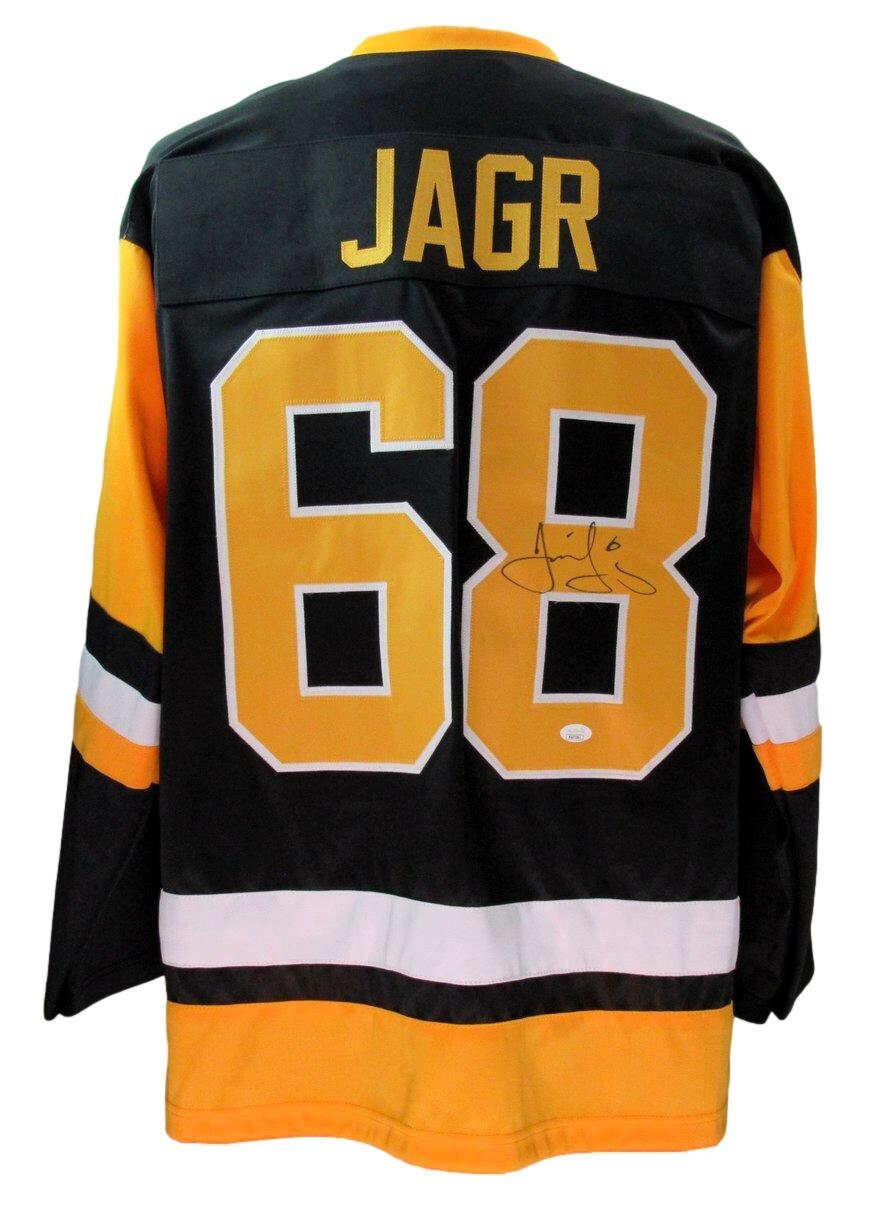 2000-01 PITTSBURGH PENGUINS JAGR #68 CCM JERSEY (HOME) L - Classic American  Sports