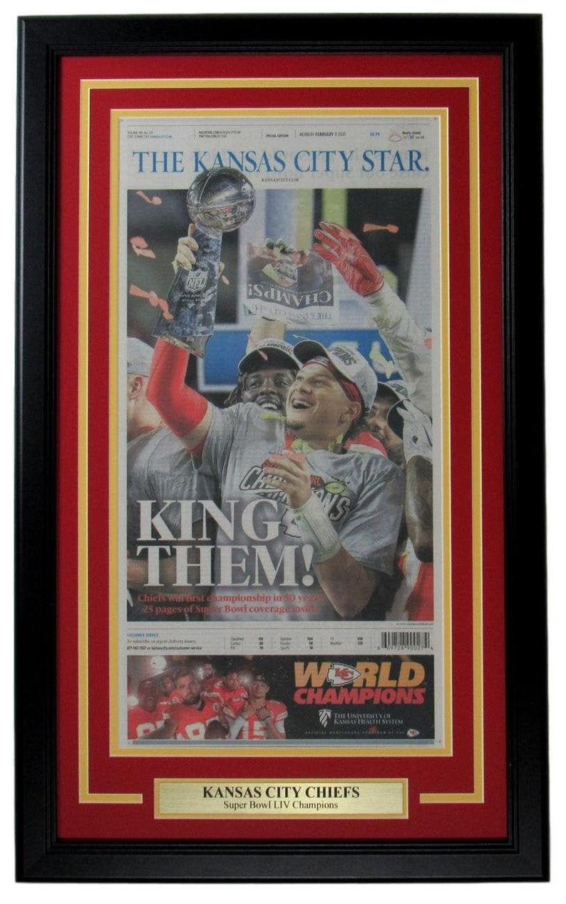 Kansas City Star Front Page Chiefs Super Bowl LIV Champions - Etsy