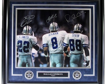 Dallas Cowboys Triplets Autographed 16x20 Photo Framed