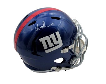 Abdul Carter Autograhed/Signed Blue New York Giants Full Size Speed Replica Football Helmet