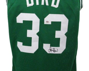 Larry Bird Hall Of Fame Autographed Green Custom Basketball Jersey Celtics