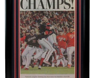 The Washington Post Newspaper Washington Nationals 2019 World Series Champs Framed