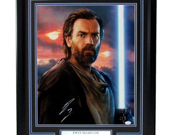 Ewan McGregor Autographed/Signed 16x20 Photo Star Wars Obi-Wan Kenobi Framed JSA