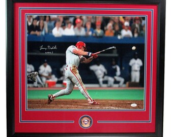 Lenny Dykstra Signed 16x20 Photo Philadelphia Phillies Framed