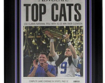 The Advocate Newspaper LSU Tigers 2019 NCAA National Champs Framed