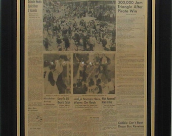 Pirates 1960 World Series Champs The Pittsburgh Press Newspaper Framed 157903