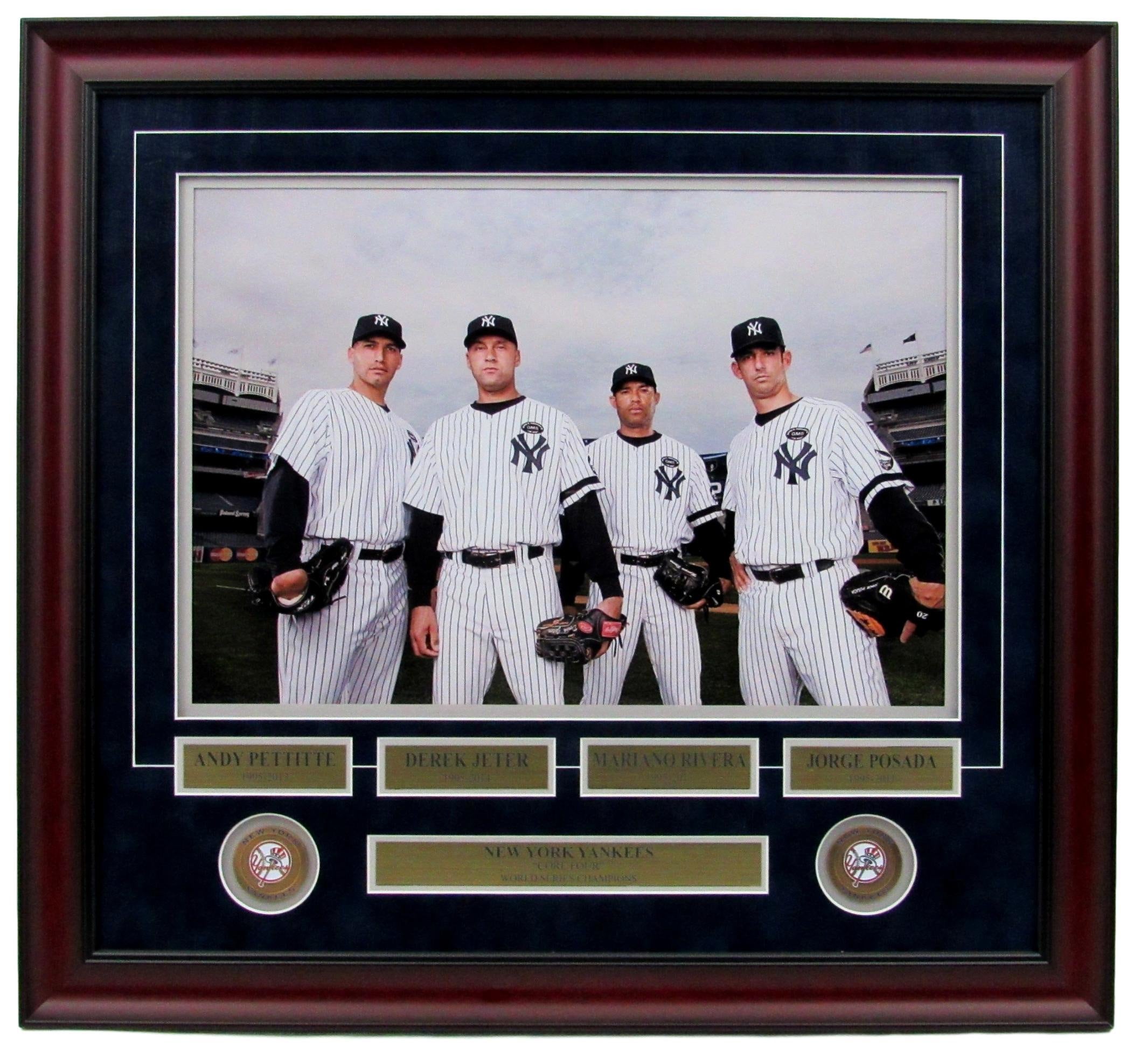 Yankees Core Four World Series Champions - Andy Pettitte, Derek Jeter,  Mariano Rivera, Jorge Posada - Deluxe Framed Photo