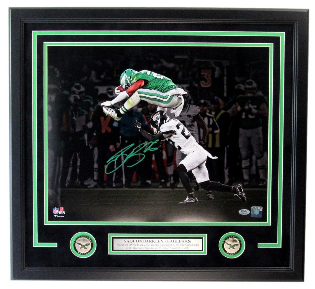 Saquon Barkley Philadelphia Eagles Autographed 16x20 Photo Framed - Etsy