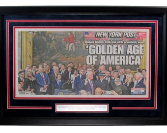 Donald Trump Inauguration New York Post January 21, 2025 Newspaper Framed