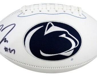 Tyler Warren Signed/Inscribed White Penn State Logo Football