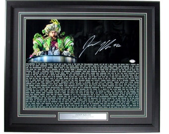 Jason Kelce Eagles Signed/Auto 16x20 Victory Parade Photo Framed PSA