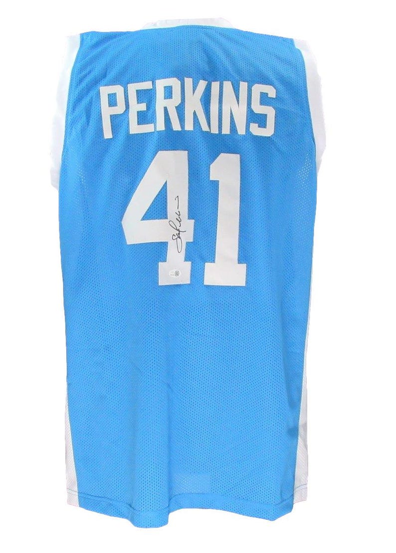 Sam Perkins UNC Tar Heels Signed/Autographed Custom Jersey Bild 1