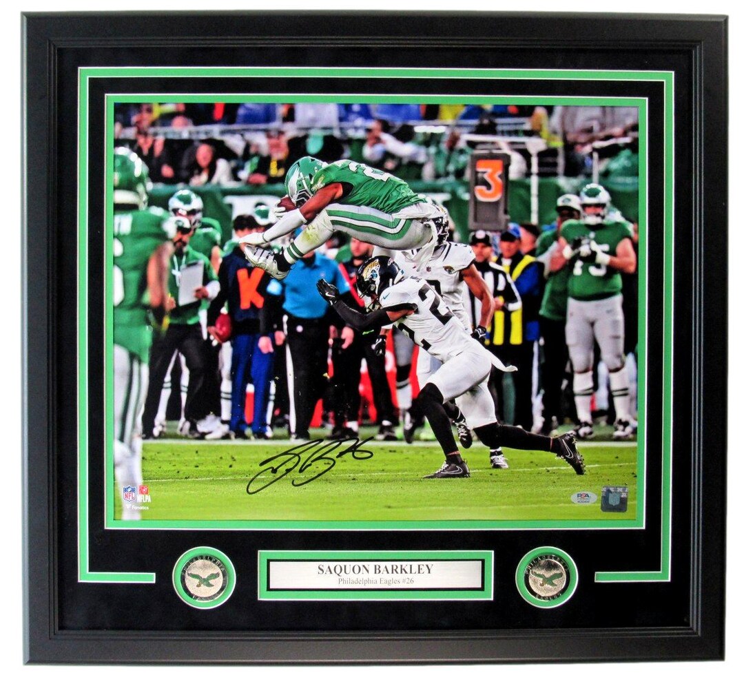 Saquon Barkley Signed/autographed 16x20 Photo Eagles Framed - Etsy