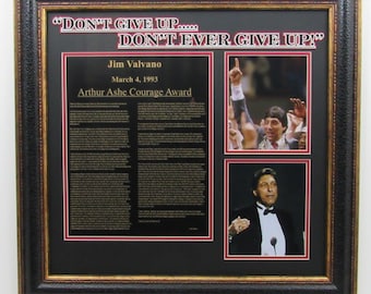 Jimmy Valvano &quot;Never Give Up&quot; Speech Framed Collage