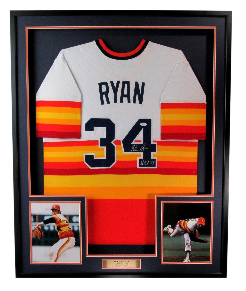 Nolan Ryan Framed Signed Jersey Fanatics Houston Astros Autographed