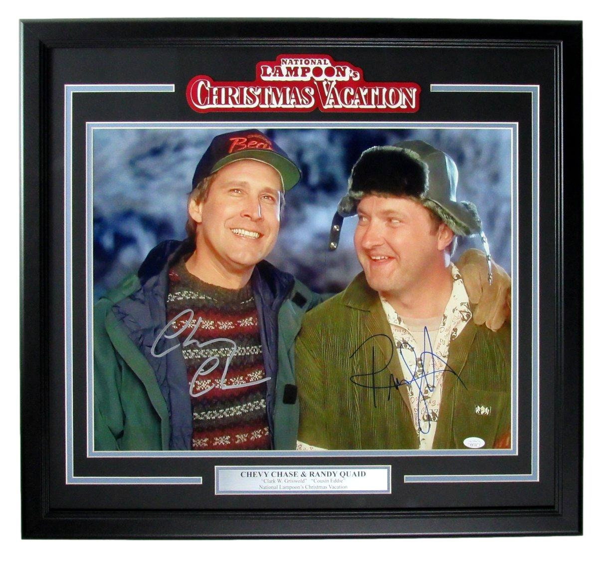 Chevy Chase Signed Framed White Custom Griswold Christmas Vacation Jersey JSA