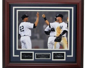 Derek Jeter and Mariano Rivera Yankees &quot;Core 2&quot; 11x14 Framed Photo with Laser Engraved Autographs