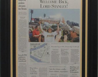 Penguins 2009 Stanley Cup Champs Post Gazette Newspaper Framed
