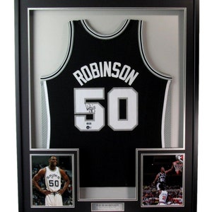 David Robinson HOF Autographed Jersey San Antonio Spurs Framed Beckett 177267