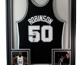 David Robinson HOF Autographed Jersey San Antonio Spurs Framed Beckett 177267
