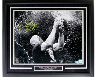 Stone Cold Steve Austin WWE Autographed 16x20 Photo Framed